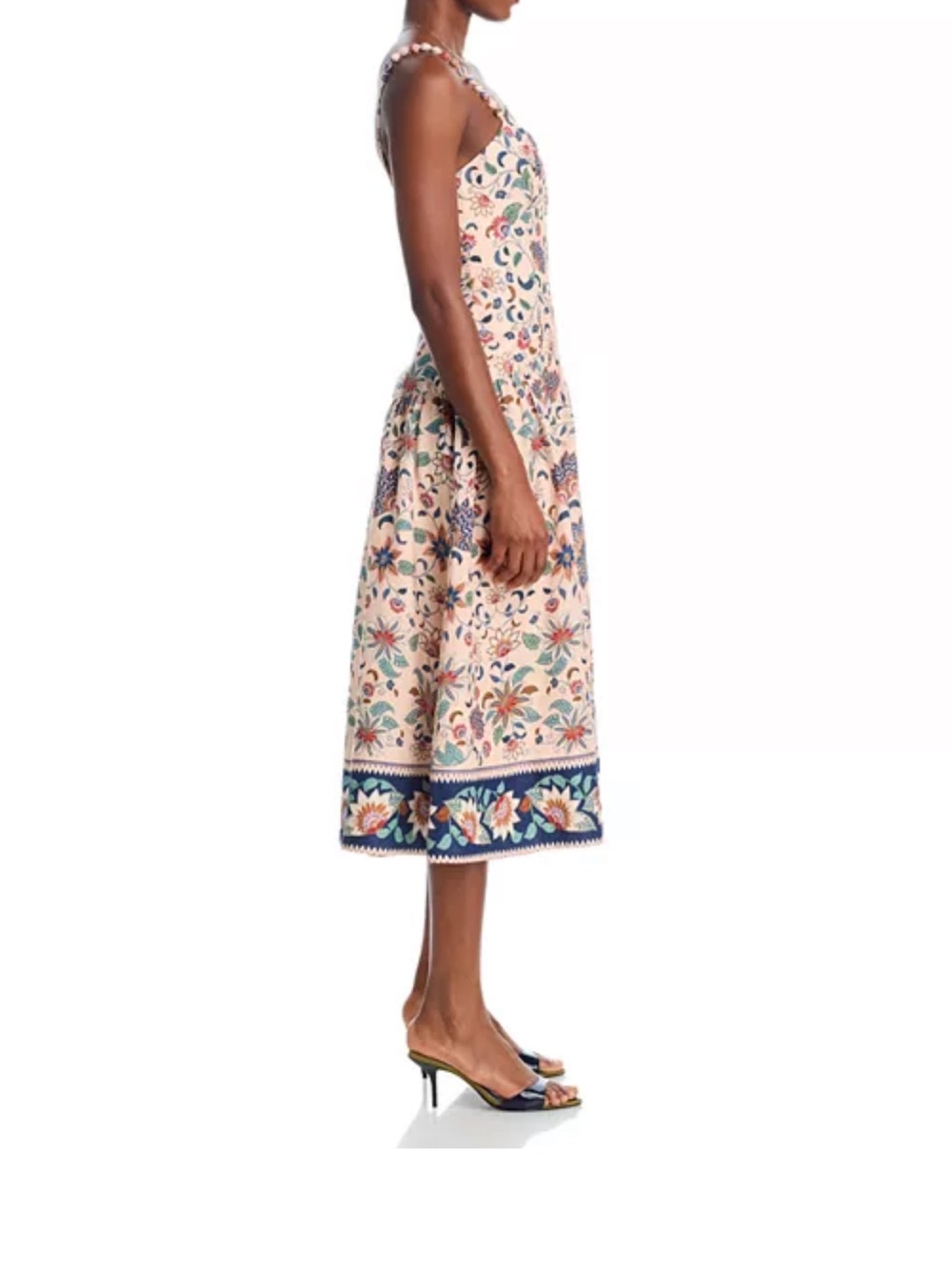 FARM Rio Cream Floral Midi Dress with Navy Border - Picture 5 of 8